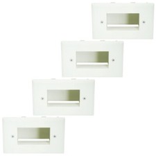 4x Recessed Wall Plate Low Voltage HDMI Audio Video Cable Pass Thru Lite Almond picture