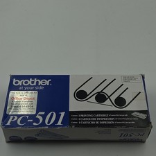 Genuine Brother PC-501 Printing Cartridge For Personal Fax-575 Black Open Box picture