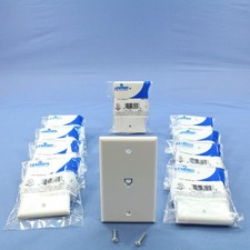 10 Leviton White Phone Jack Flush Wallplates 4-Wire Telephone Type 625B4 40249-W picture