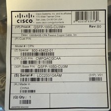 NEW Cisco QSFP-100G-CU3M= 100gbase -CR4 /3m Passive Copper Cable picture