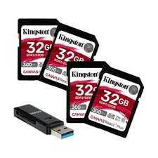 Kingston Canvas React Plus 32GB U3 V90 SD Memory Card with Card Reader Bundle picture