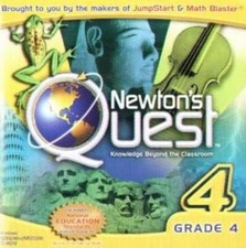 Newton's Quest Grade 4 PC CD kids learn math language science history space game picture