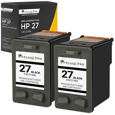 2PK Replaces HP 27 Black Ink Cartridges 4315 5600 5605 5610 PSC 1310 1315 picture