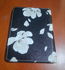 Black & White Floral Synthetic Leather Folding Folio Tablet/eReader Case picture