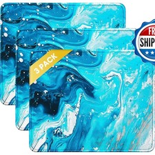 JIKIOU 3 Pack Mouse Pad Stitched Edge 10.2x8.3in Blue picture