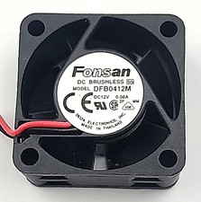 Lot of 2 Delta Fonsan DFB0412M 12VDC Brushless Fans, 40mm x 40mm x 20mm, 2-Wire picture