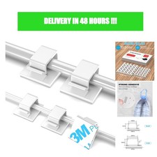 TidyHelper 100 Pcs Adhesive Cable Clips White Small & Large Wire Organizer picture