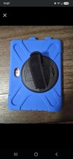 Rugged 3-Layer Shockproof Tablet Case Blue/Black with Stand Strap picture