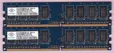 2GB 2x1GB PC2-6400 DDR2-800 NANYA NT1GT64U88D0BY-AD BLUE DESKTOP MEMORY KIT CN picture