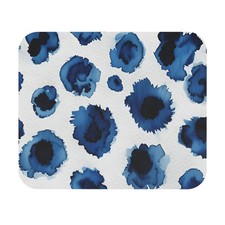 Indigo Watercolor Leopard Spots Mouse Pad | Blue Animal Print Desk Mat picture