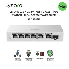 Lysora LCS-4GS-P 4-Port Gigabit Cloud Managed PoE Switch Power Over Ethernet picture