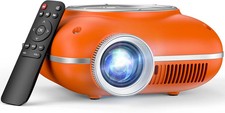 Orange,Mini Projector with Two -Way Bluetooth, Portable Projector,  Support1080P picture