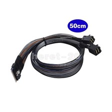 Mini SAS Slimline SAS Slim 4.0 SFF-8654 8i 74pin to 2X SFF-8643 4i HD Cable 50CM picture