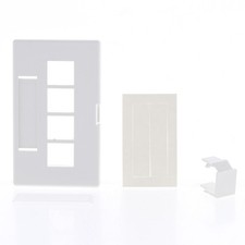 Leviton 49910-HW4 White 4-Port Quickport Jack Cubicle Modular Furniture Cover picture