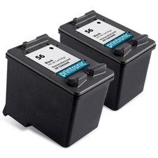 2PK HP 56 Ink Cartridge Black C6656AN for PhotoSmart 7150 7260 7350 7450 7550 picture