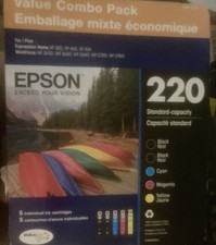 EPSON 220 Value Combo Pack Set of 5 ink cartridges expire 04/2028 NEW IN PACKAGE picture