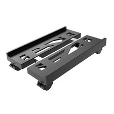 Adjustable Computer Tower Stand, Ventilated Mobile CPU Holder, Black picture