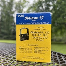 Pelikan P209 Ribbon 3-Pack for Okidata ML 120 180 321 391 Okimate 240 NIB Sealed picture