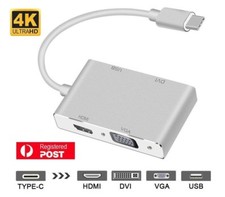 Samsung Galaxy S9 Plus S8 S9+ S8+ to TV Adapter DVI HDMI VGA USB3.0 4K*2K HD AU picture