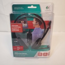 Logitech ClearChat Stereo PC Headset w Rotating Microphone Volume Mute NOS picture