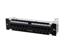 Cat 5e Mini 12-Port Patch Panel with 89D Mounting Bracket picture
