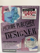 Vintage 1995 Micrografx Picture Publisher & Designer Windows (CD-ROM) NEW Sealed picture