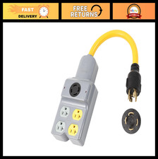 30 Amp 4-Prong Twist Lock Power Cord Adapter, 1.5ft 5 Outlet for RV & Generator picture