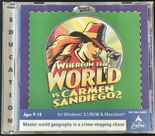 WHERE IN THE WORLD IS CARMEN SANDIEGO? MATTEL - CD-ROM - Disc in Mint Condition picture