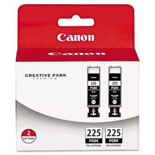 Genuine Canon OEM 225 Black Ink Cartridges PGI-225 PGBK TWIN PACK picture
