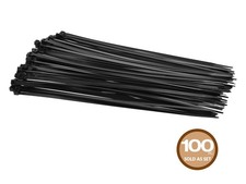 Monoprice Cable Tie 11in 50 lbs, 100 pcs/pack, Black picture