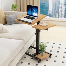 Bedside Desk Mobile Rolling Laptop Stand with Wheels picture