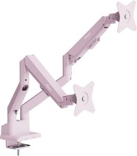 Pixio PS1D Wave Pastel Pink Dual Monitor Arm - Pastel Pink - Dual Screen picture