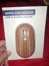 New Vivitar Light Wood Accented Wireless Mouse USB-A wireless Receiver NEW  picture