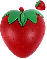 Wireless Bluetooth Mouse Cute Red Strawberry Shape Silent USB Optical Mac picture