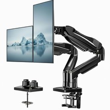 HUANUO FlowLift™ Dual Monitor Stand, Fully Adjustable Gaming Monitor Desk Mount picture