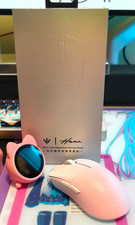 WLMOUSE HUAN Stainless Magnesium Alloy Wireless Gaming Mouse - White/Pink - Used picture