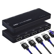 4 Port HDMI 2.0 Splitter 4K@60Hz Distribute 1 in/Signal to 4 Out/Screens for PS5 picture