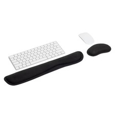 3 In. W Rectangle Black Memory Foam Ergonomic Keyboard and Mouse Wrist Rest Set, picture