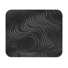 Topographic Line Art Mouse Pad | Black Contour Desk Mat picture