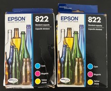 Lot Of 2 Genuine Epson 822 CMY Color Ink Cartridge OEM Sealed Exp 10/2026 picture