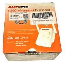 MADPOWER N300 Wireless-N Wifi Range Extender - Signal Booster - White - New picture