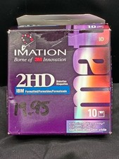 Imation 2HD 3.5” Floppy Disks IBM Formatted 10 Pack- New Open Box- Vintage- NOS picture