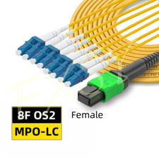 MPO Female to 4 LC Duplex 8F OS2 SM Optic Fiber Breakout Jumper Cable MPT to LC picture
