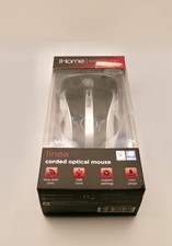 iHome Linea Corded Optical Mouse IH-M401B USB Mac PC Black Silver New picture