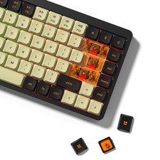 Low Profile Double Shot PBT Keycaps Beige Black Orange Custom for MX Switches picture
