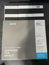 Speck Balance Folio Protective Case for iPad 10.2 2019-2020- Black White Stripes picture