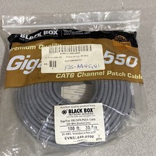 100’ Black Box Cat6 Patch Cord Cable B550 MHz Gray, 24 AWG - EVNSL640-0100 picture