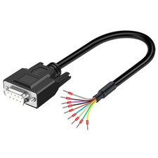 DB9 Female Solderless Breakout Connector with 5Ft 26AWG Cable, Plastic Shell ... picture