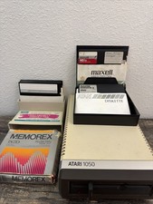 Vintage Atari 1050 Disk Drive + 5.25” Floppy Disk Collection 1980s Untested picture
