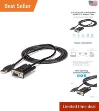 Versatile 6ft USB to Serial Adapter for Printers, Monitors & More – Null Modem picture